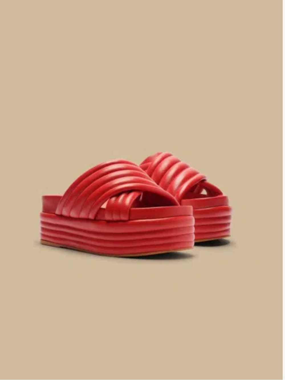 Farm Rio Red Puff Platform Sandals - Size 9